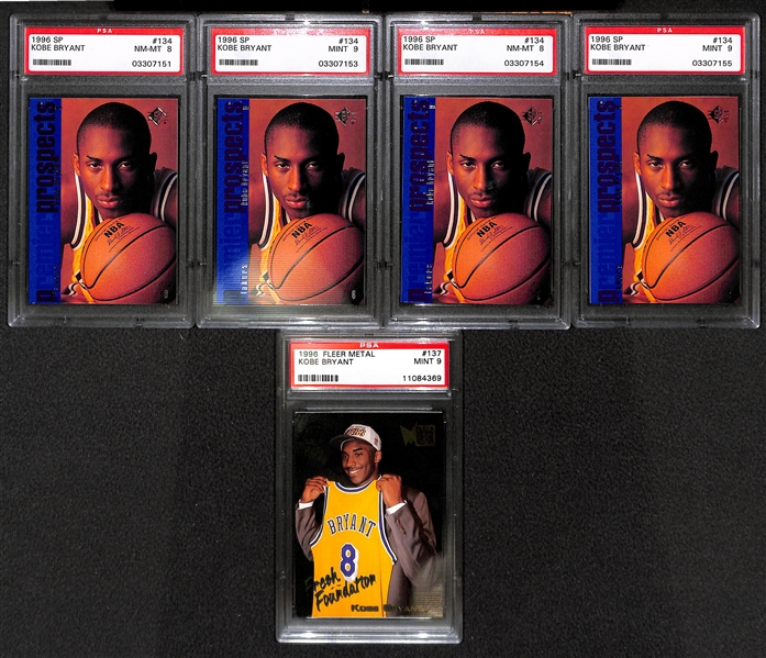 Lot Of 17 Kobe Bryant PSA Graded Cards