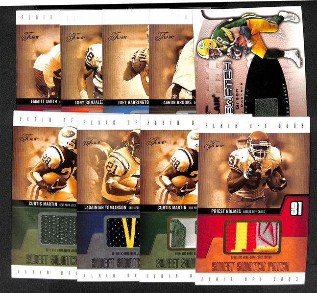 Lot Of 9 Oversized Flair Football Patch & Jersey Cards