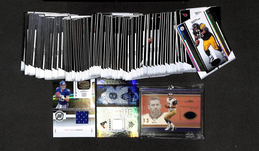 Lot Of Football Insert & Relic Card w. Warner