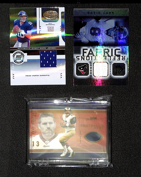 Lot Of Football Insert & Relic Card w. Warner