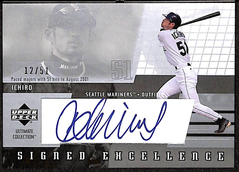 2002 Upper Deck Ultimate ICHIRO Certified On-Card Autograph Card #12/51