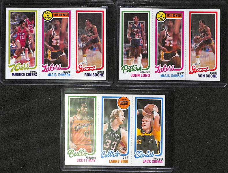 Lot Of 7 1980/81 Topps Basketball Rookie Cards w. Bird