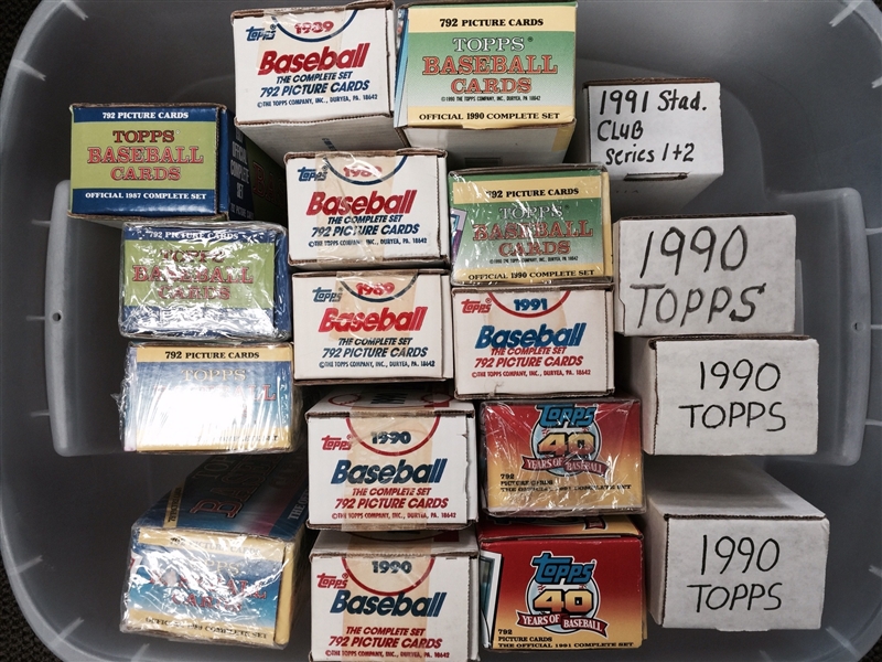 Lot of 18 Topps Sets with Factory Sets from 1987 – 1991