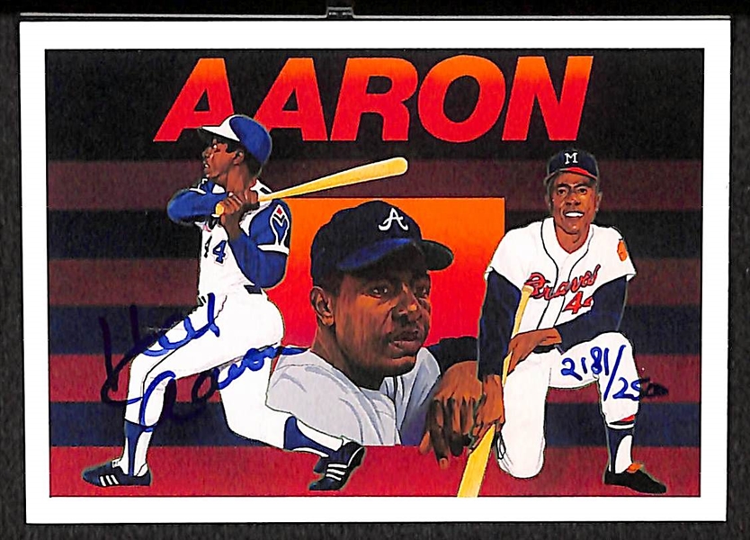 1991 Upper Deck Baseball Heroes Hank Aaron Auto Card #218/250