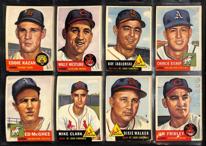 1953 Topps Lot Of 44 Vintage Cards W/ Whitey Ford