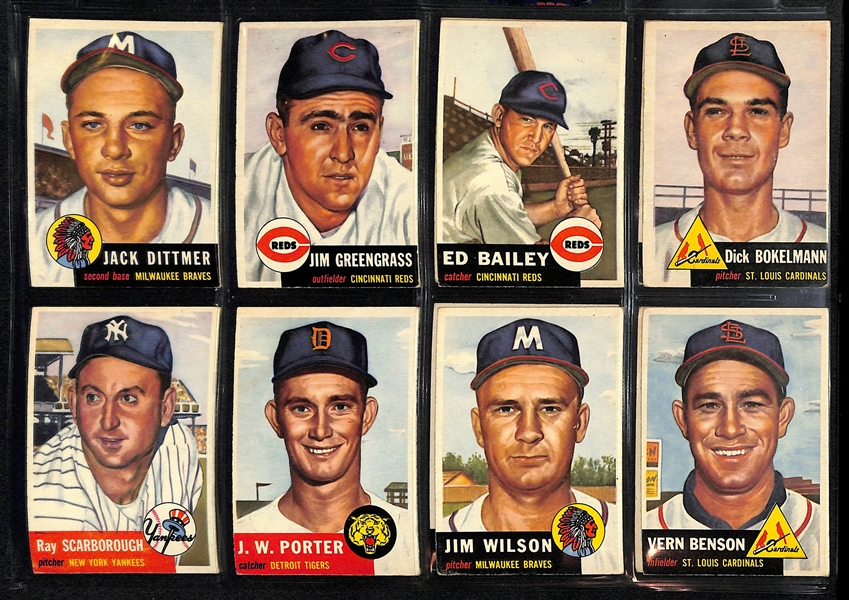 1953 Topps Lot Of 44 Vintage Cards W/ Whitey Ford