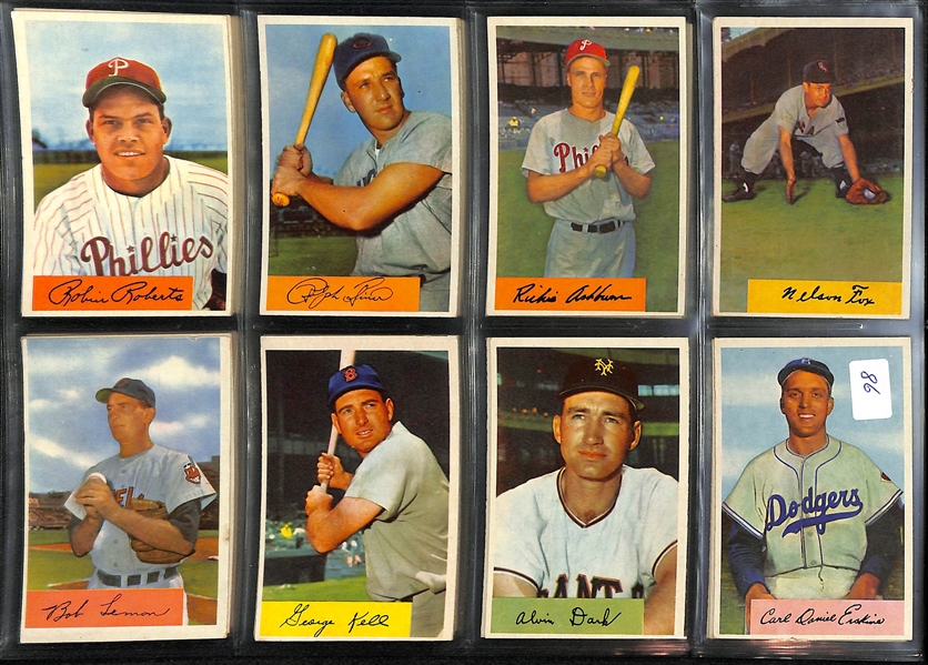 1954 Bowman Lot Of 48 Different Cards W/ Robin Roberts