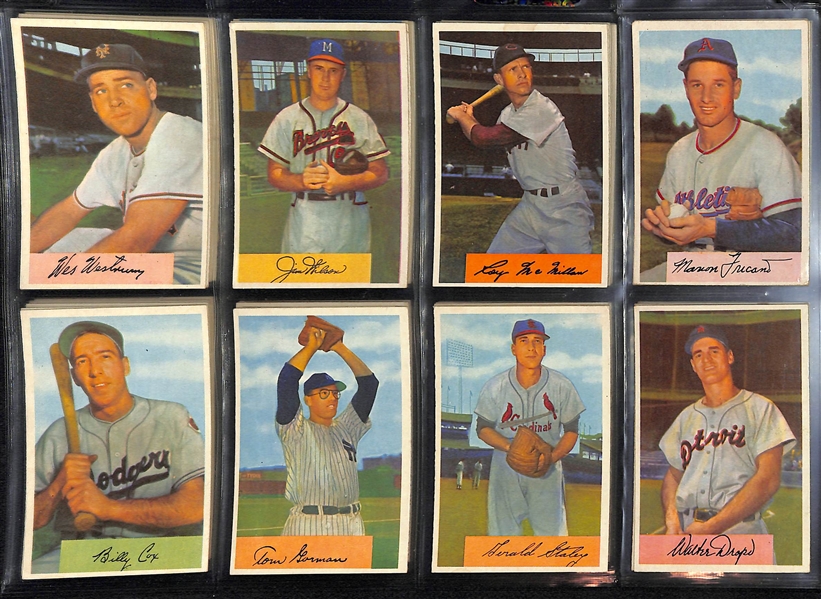 1954 Bowman Lot Of 48 Different Cards W/ Robin Roberts