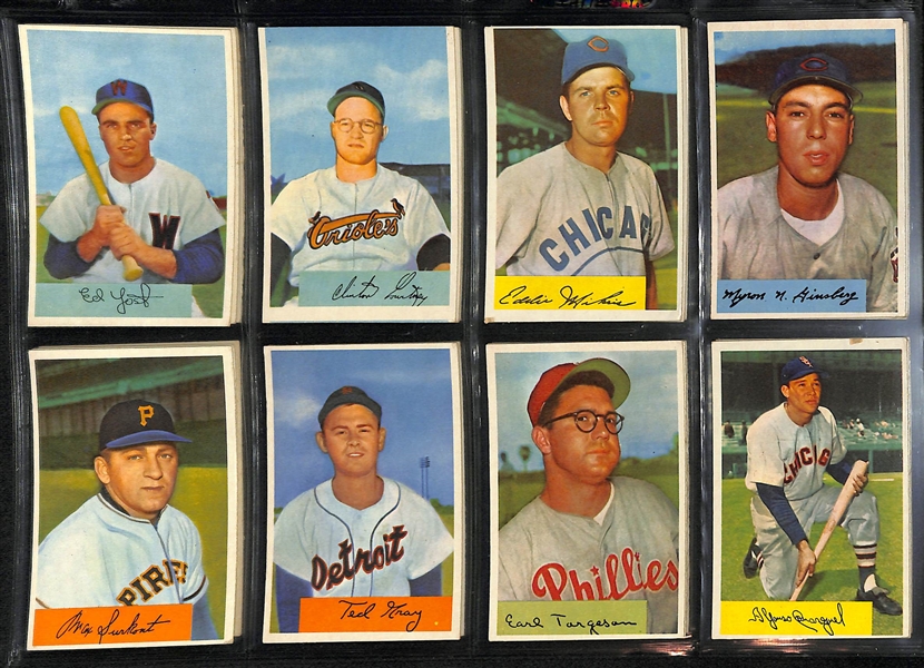 1954 Bowman Lot Of 48 Different Cards W/ Robin Roberts