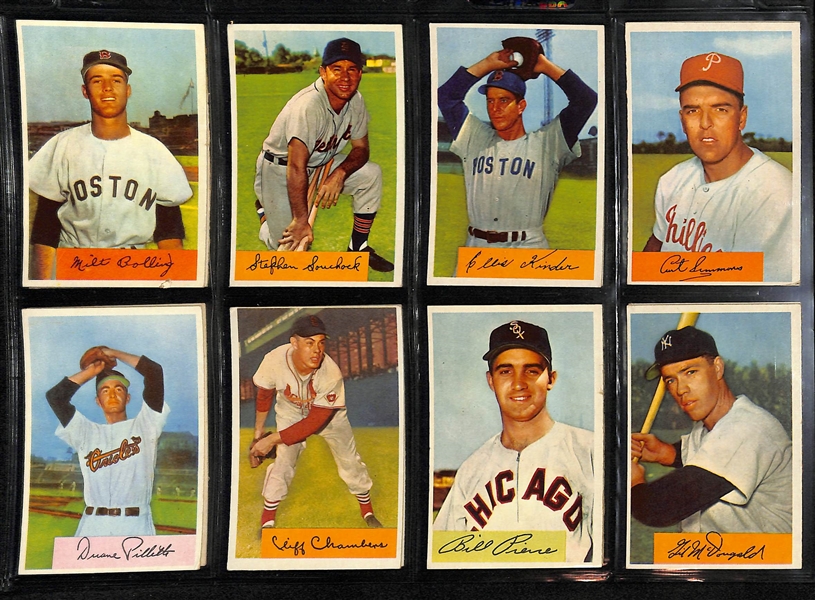 1954 Bowman Lot Of 48 Different Cards W/ Robin Roberts