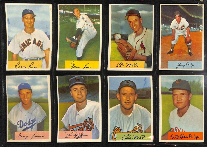 1954 Bowman Lot Of 48 Different Cards W/ Robin Roberts