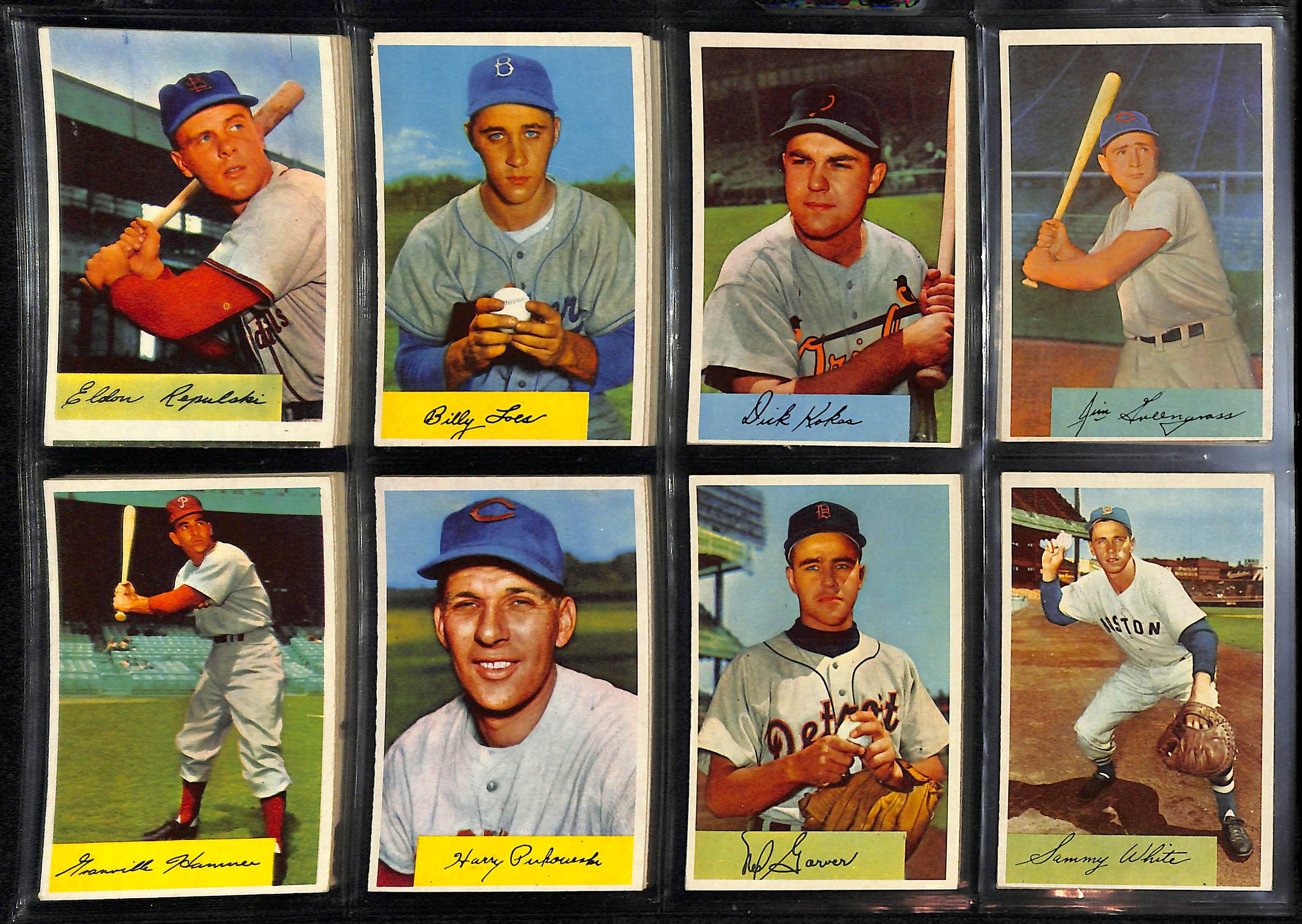 Lot Detail - 1954 Bowman Lot Of 48 Different Cards W/ Eddie Mathews