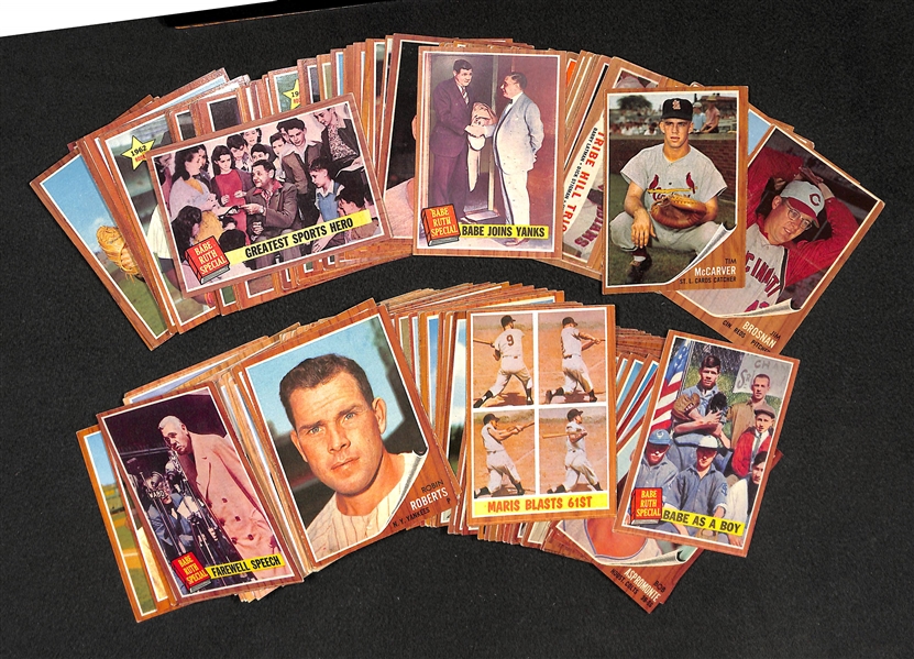 Lot Of 180 Different 1962 Topps Baseball Cards