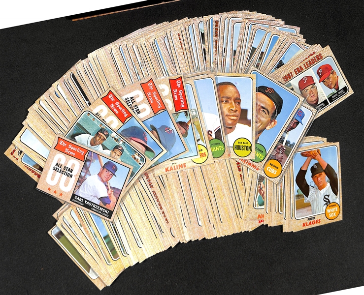 Lot Of 280 Different 1968 Topps Baseball Cards