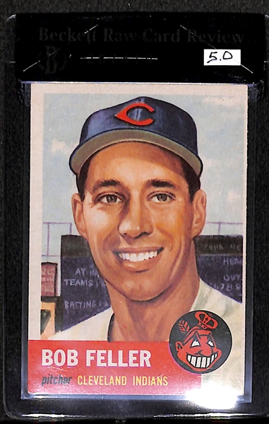 1953 Topps Bob Feller #54 Card - BVG 5.0