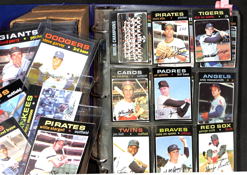 Lot Of 540 1971 Topps Baseball Cards Loaded With Stars