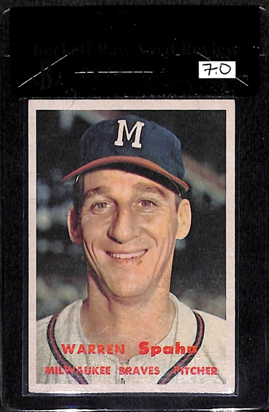 1957 Topps Warren Spahn #90 Card - BVG 7.0