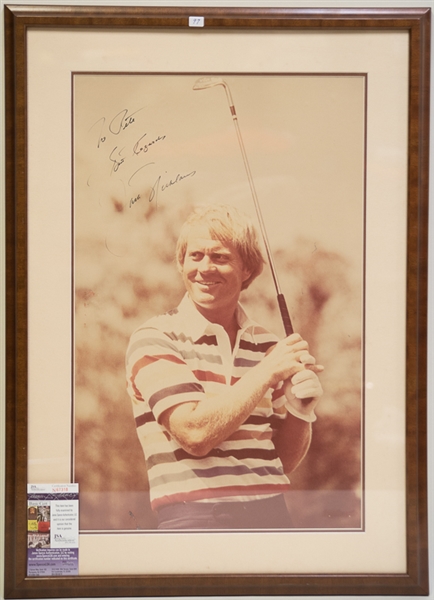 Jack Nicklaus Signed & Framed 22 x 34 Photo - JSA