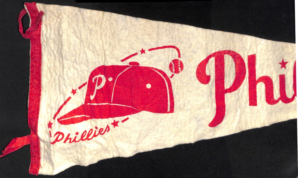 Vintage Philadelphia Phillies Memorabilia Lot w. 1960's Pennant