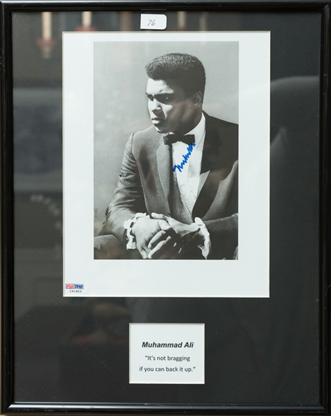 Muhammad Ali Signed 11 x 14  B&W photo - PSA/DNA