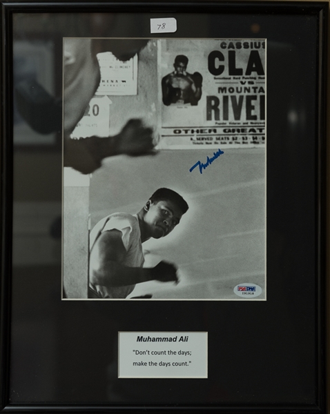 Muhammad Ali Signed and Matted 11 x 14 Photo Looking into a Mirror - PSA/DNA