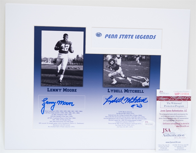 Penn State Legends Lenny Moore & Lydell Mitchell Signed Photo - JSA