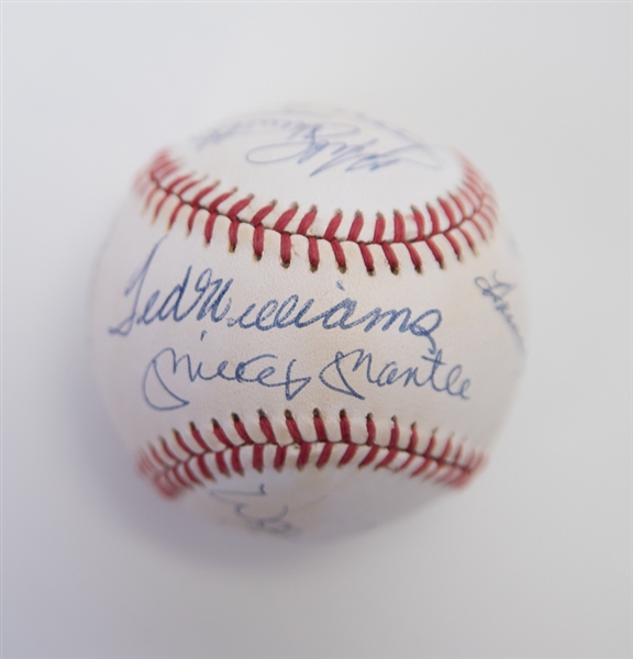 500 Home Run Hitters Autographed Baseball w/ Mantle - JSA LOA