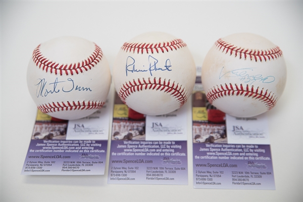 Lot Of 3 Baseball Stars Signed Baseballs - Guerrero/ Irvin/Roberts - JSA