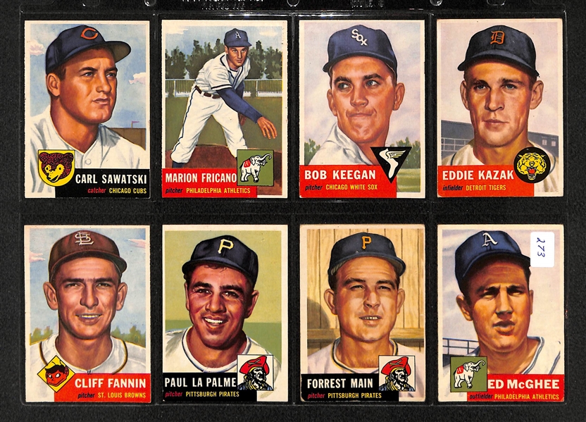 Lot Of 24 1953 Topps Baseball Cards w/ Stu Miller