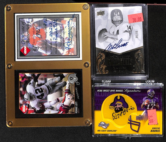 Lot of 110 Certified Autograph Football Cards with YA Tittle