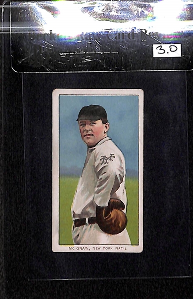 1909-11 T206 John McGraw - Glove at Hip - Piedmont Back - BVG 3.0