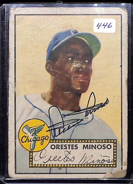 Minnie Minoso Signed 1952 Topps Baseball Rookie Card