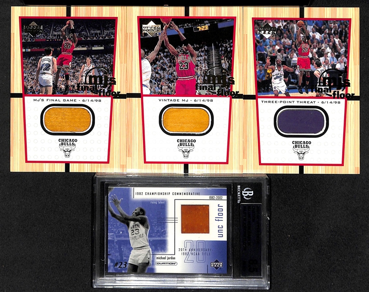 Lot Of 4 Michael Jordan Floor Relic Cards