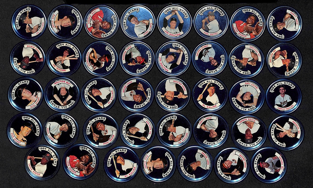 Assortment Of 100 - 1964 Topps Baseball Coins w. Clemente x2