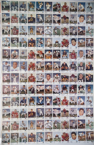 1961 Fleer Football Uncut Card Sheet Of 132 Cards w. 2 Jim Otto