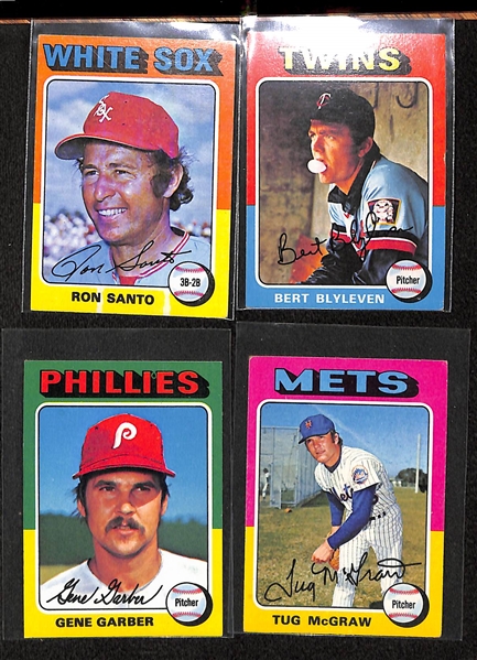 Lot Of 1200 Assorted 1975 Topps Baseball Cards w. Yount RC, Aaron AS, Schmidt, Fisk, Carlton, Yaz