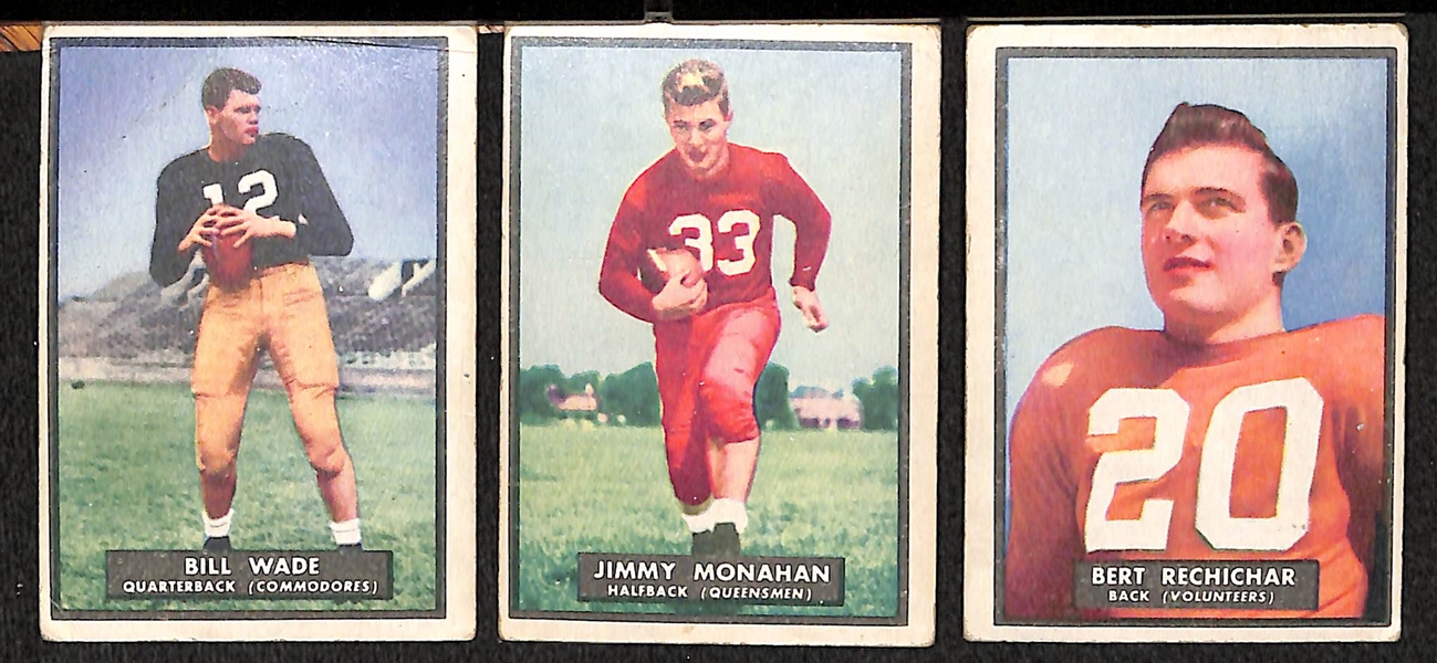 Lot Of 25 1951 Topps Magic Football Cards w. Bill Wade, Monahan, Rechichar