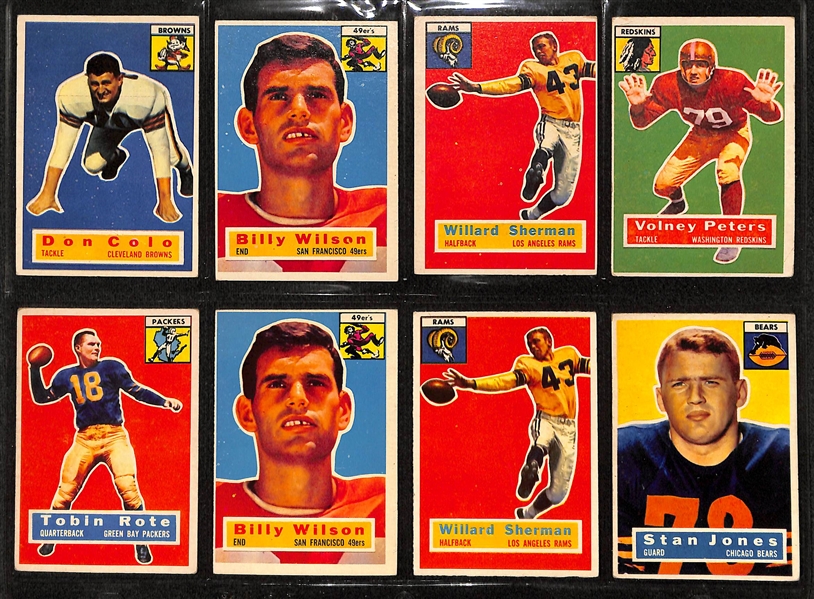 Lot Of 44 1956 Topps Football Cards w. Norm Van Brocklin, Creekmur, Christiansen, Bednarik, Donovan, Fears, More