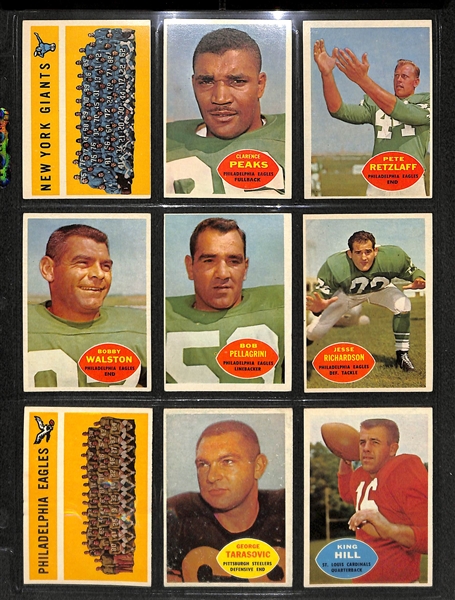 Lot Of 98 1960 Topps Football Cards w. Lenny Moore, Berry, Schmidt, Ringo, Matson, Retzlaff, Perry, McElhenny