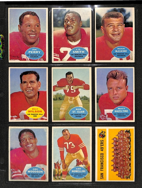 Lot Of 98 1960 Topps Football Cards w. Lenny Moore, Berry, Schmidt, Ringo, Matson, Retzlaff, Perry, McElhenny