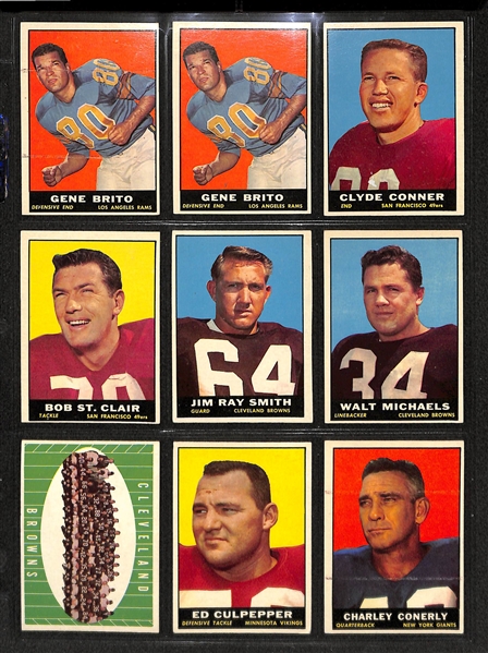 Lot Of 114 Football Cards From 1957-1962 w. Bobby Lane, Tripucca, Pellington, Marchetti, Mason