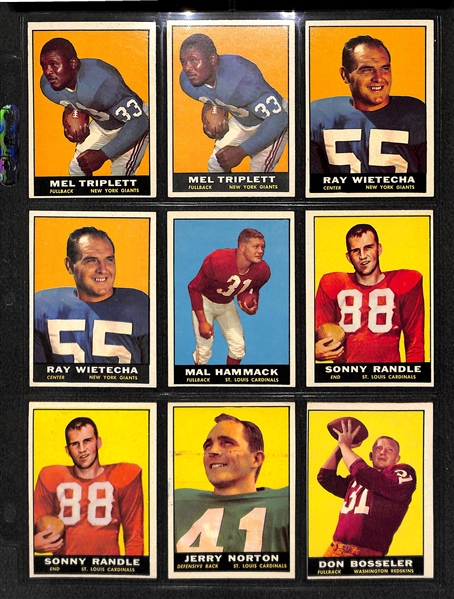 Lot Of 114 Football Cards From 1957-1962 w. Bobby Lane, Tripucca, Pellington, Marchetti, Mason