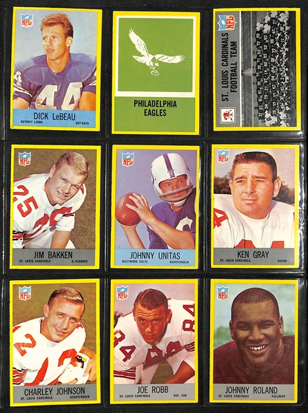 Lot Of 300+ 1965-1967 Philadelphia Football Cards w. Johnny Unitas, Green, Nitschke, Jahpitts, Jones, Starr, Berry, Tarkenton