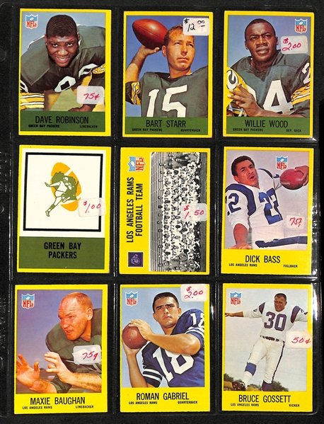 Lot Of 300+ 1965-1967 Philadelphia Football Cards w. Johnny Unitas, Green, Nitschke, Jahpitts, Jones, Starr, Berry, Tarkenton