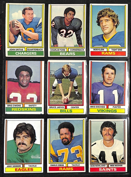 Lot Of 600 Assorted 1974-1981 Topps Football Cards w. Staubach, Tarkenton, Unitas, Griese, Harris, Fouts, More