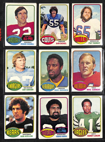 Lot Of 600 Assorted 1974-1981 Topps Football Cards w. Staubach, Tarkenton, Unitas, Griese, Harris, Fouts, More