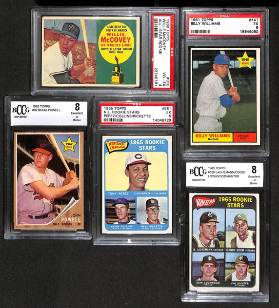 Lot Of 5 Baseball Graded Rookie Cards From 1960's w. McCovey