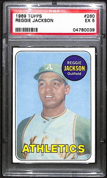 Lot Detail - 1969 Topps Reggie Jackson PSA 5 & Rollie Fingers PSA 6(ST)  Rookie Cards