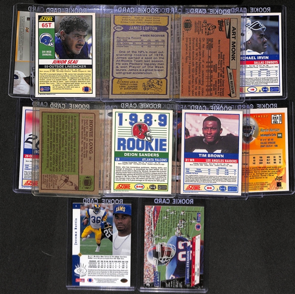 Lot Of 23 Football Rookie Cards w. Junior Seau