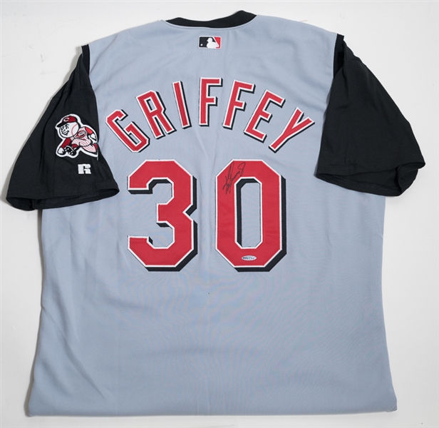 Ken Griffey Jr. Signed Authentic Russell Athletic Reds Jersey (UDA COA)